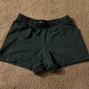 Forest green volleyball spandex shorts